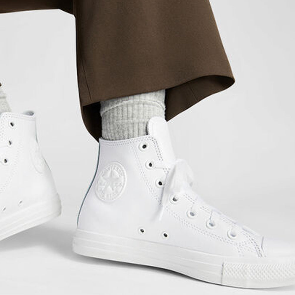 Sneakers Converse Ctas Lthr hi Uomo - Bianco