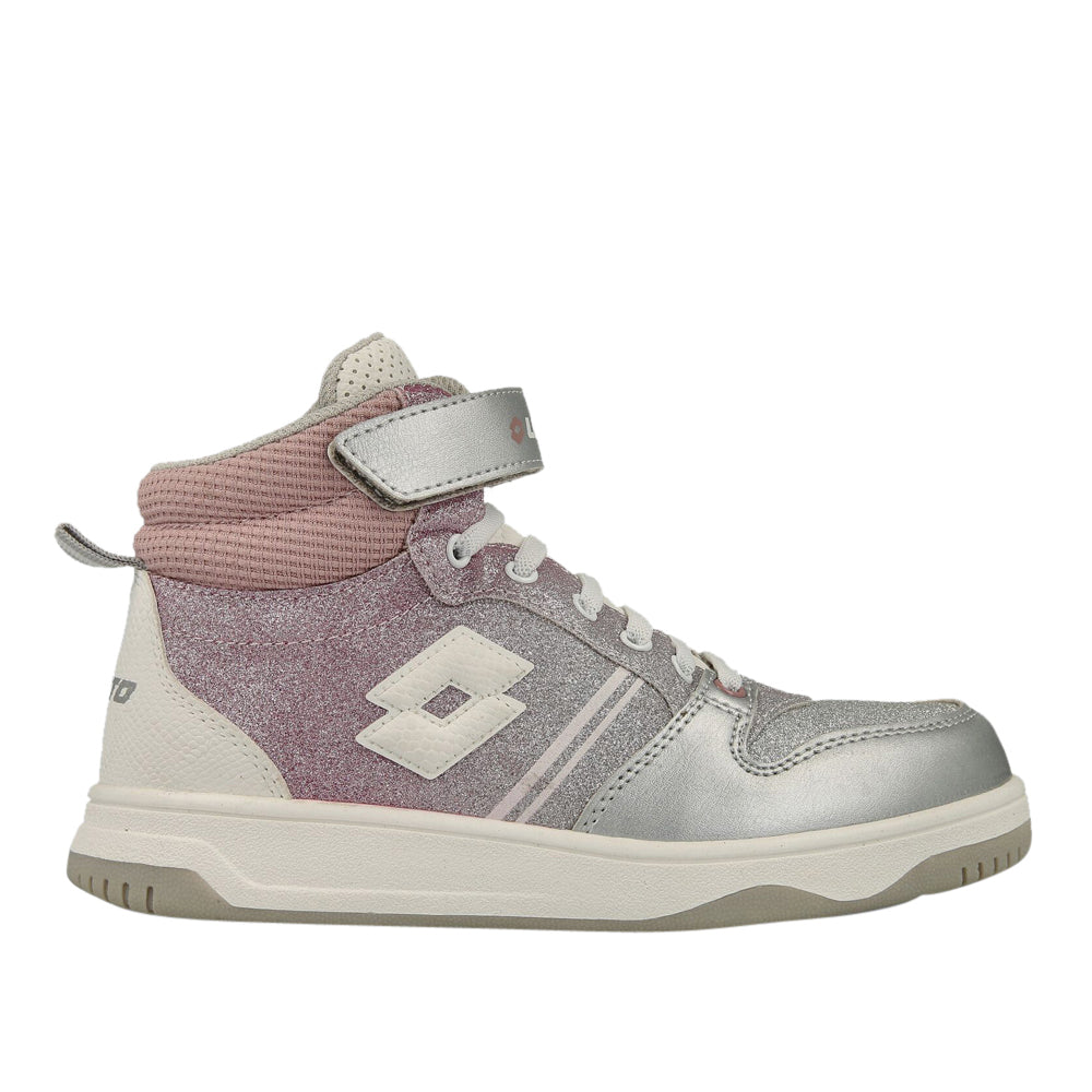 Sneakers Lotto Rocket Mid Glitter Bambina - Rosa