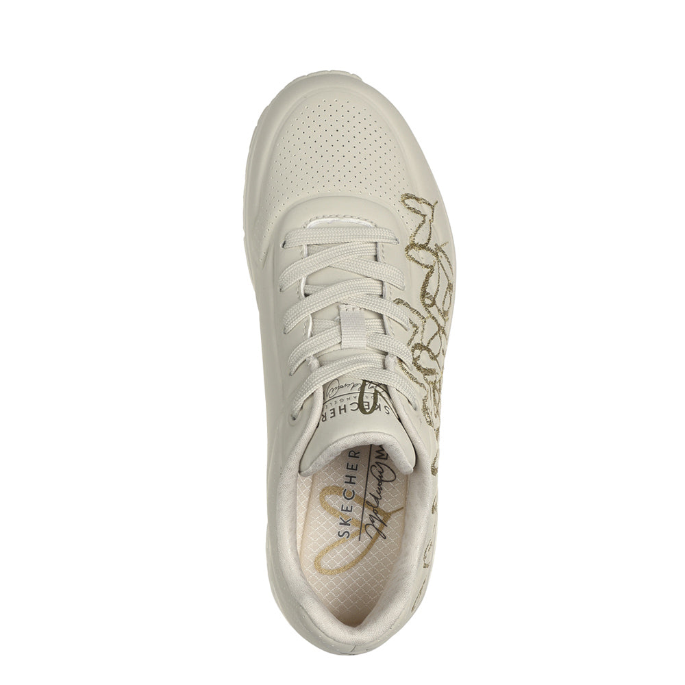 Sneakers Skechers Uno - Golden Heart Donna - Crema