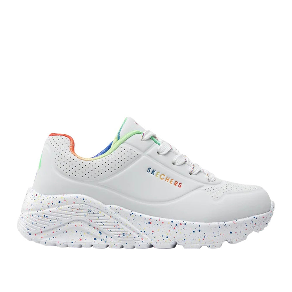 Sneakers Skechers Uno Lite - Rainbow Speckle Bambino - Bianco