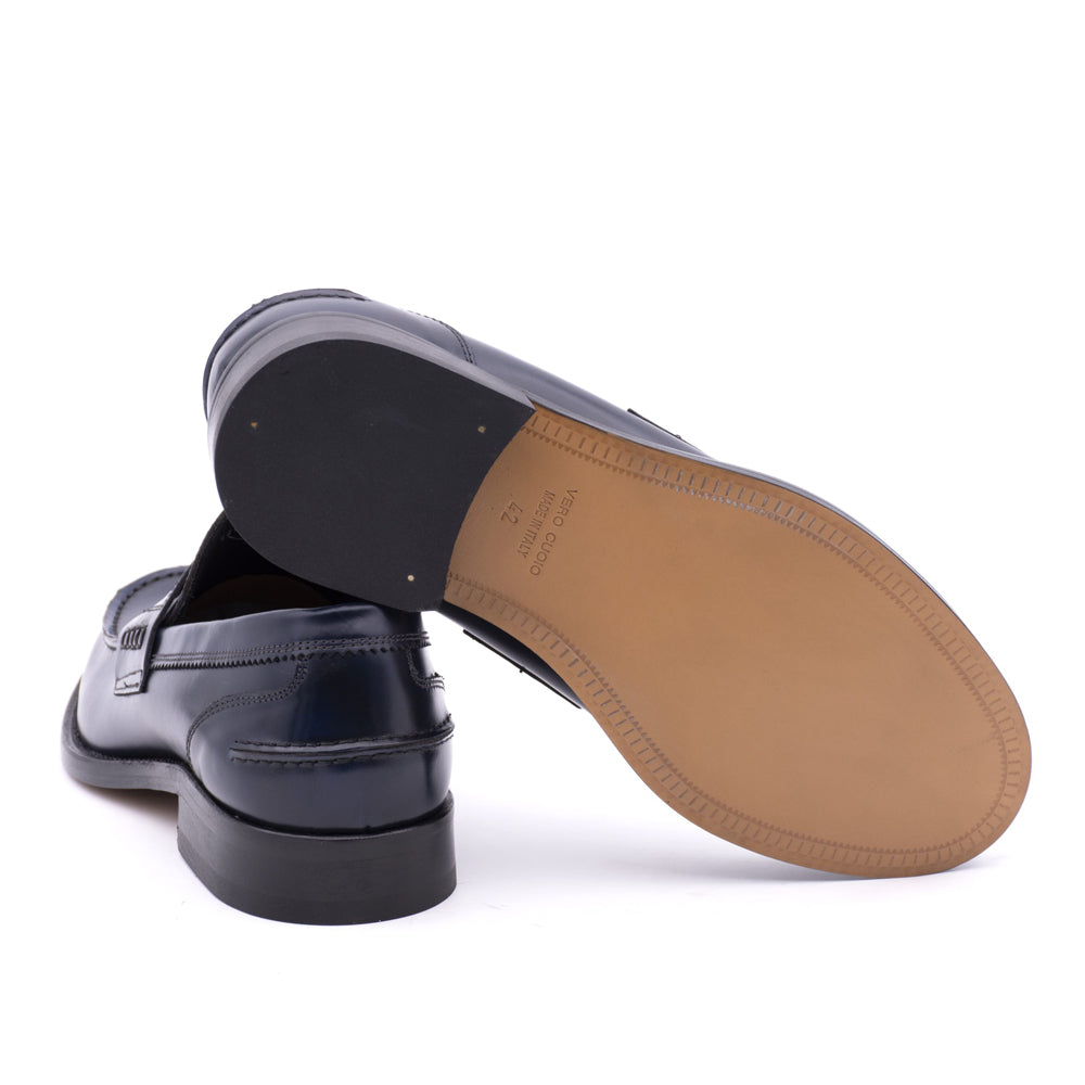 Mocassino Antica Cuoieria Gloss Uomo - Blu