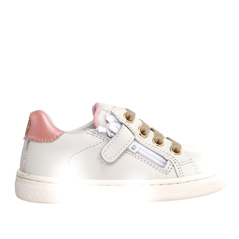 Sneakers Naturino Pinn Zip Bambina - Bianco