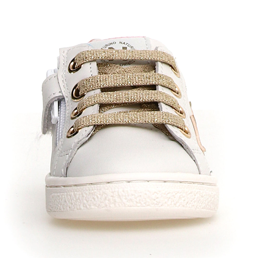 Sneakers Naturino Pinn Zip Bambina - Bianco