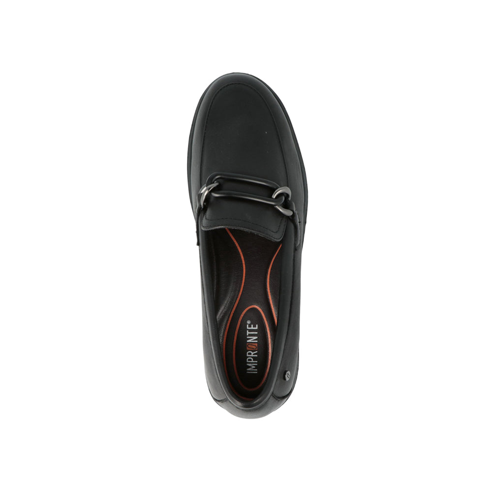 Mocassino Impronte Moka Chain Leather Donna - Nero