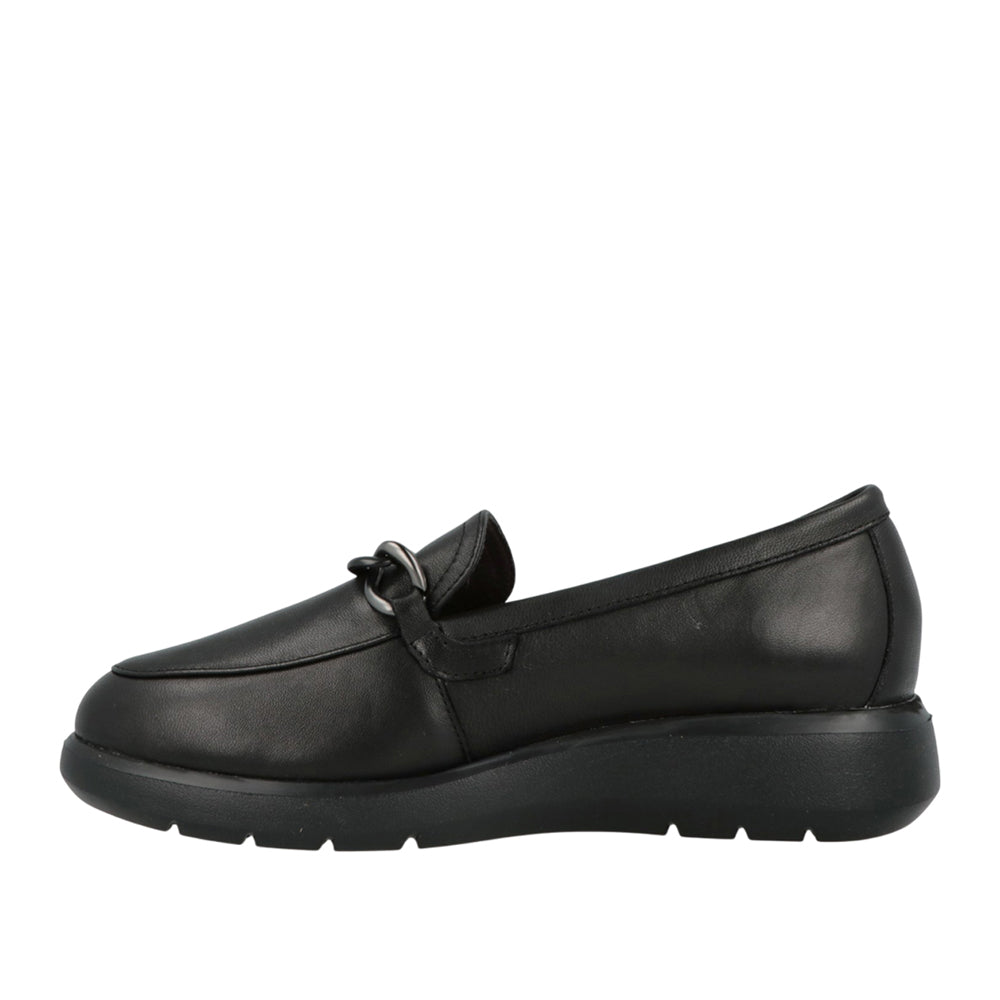 Mocassino Impronte Moka Chain Leather Donna - Nero