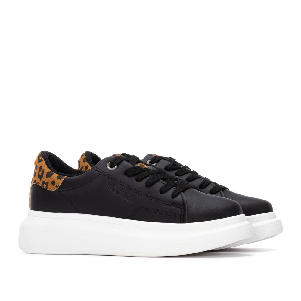 REFRESH 172722 Scarpa Donna In Tela - Nero, Suola Gomma Antiscivolo, Chiusura Zip E Lacci, Taglia 37