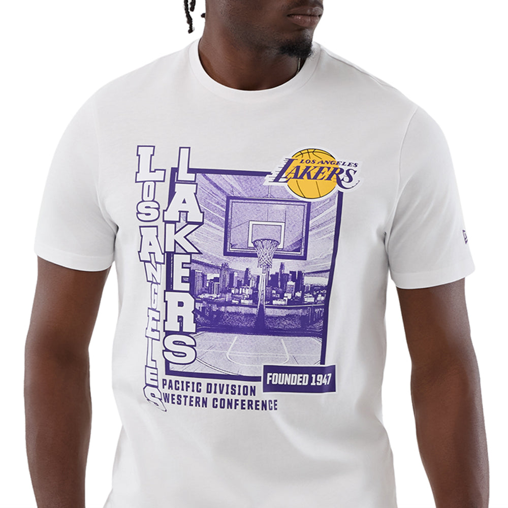 T-Shirt New Era Los Angeles Lakers Uomo - Bianco