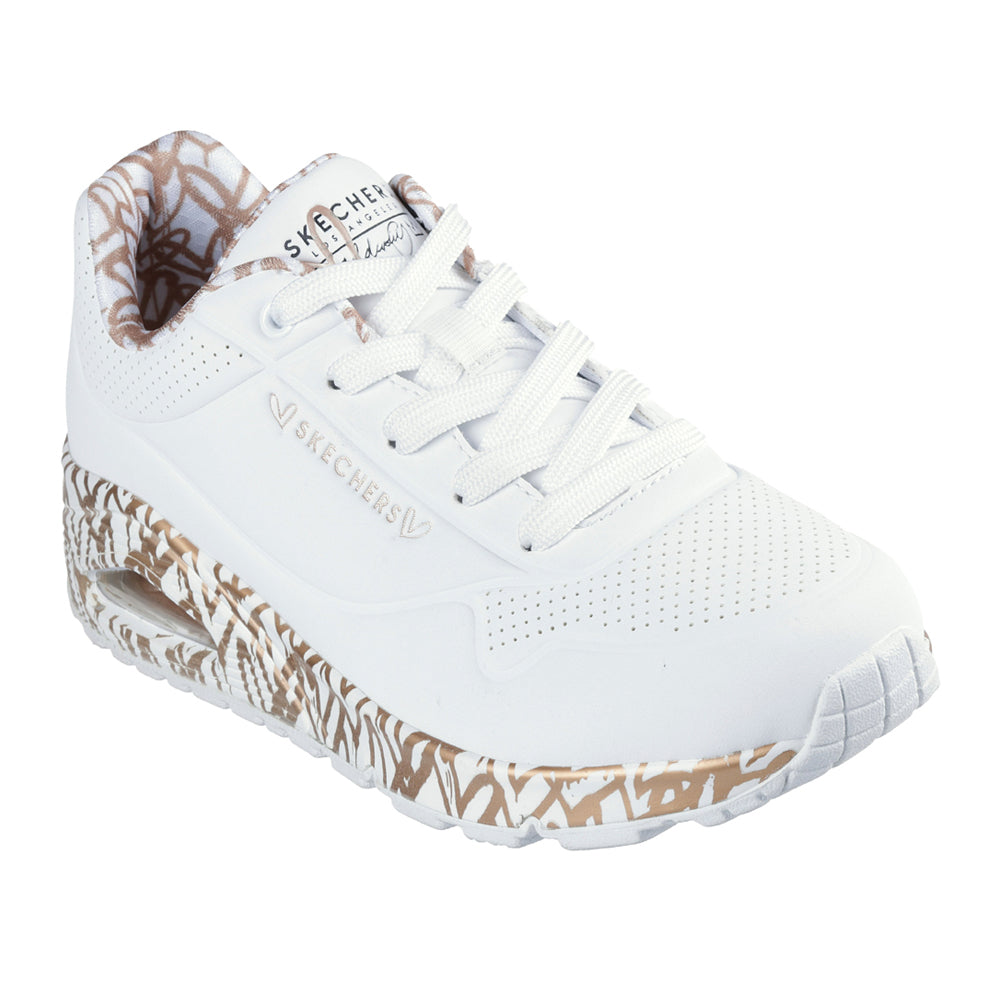 Sneakers Skechers Uno - Loving Love Donna - Bianco