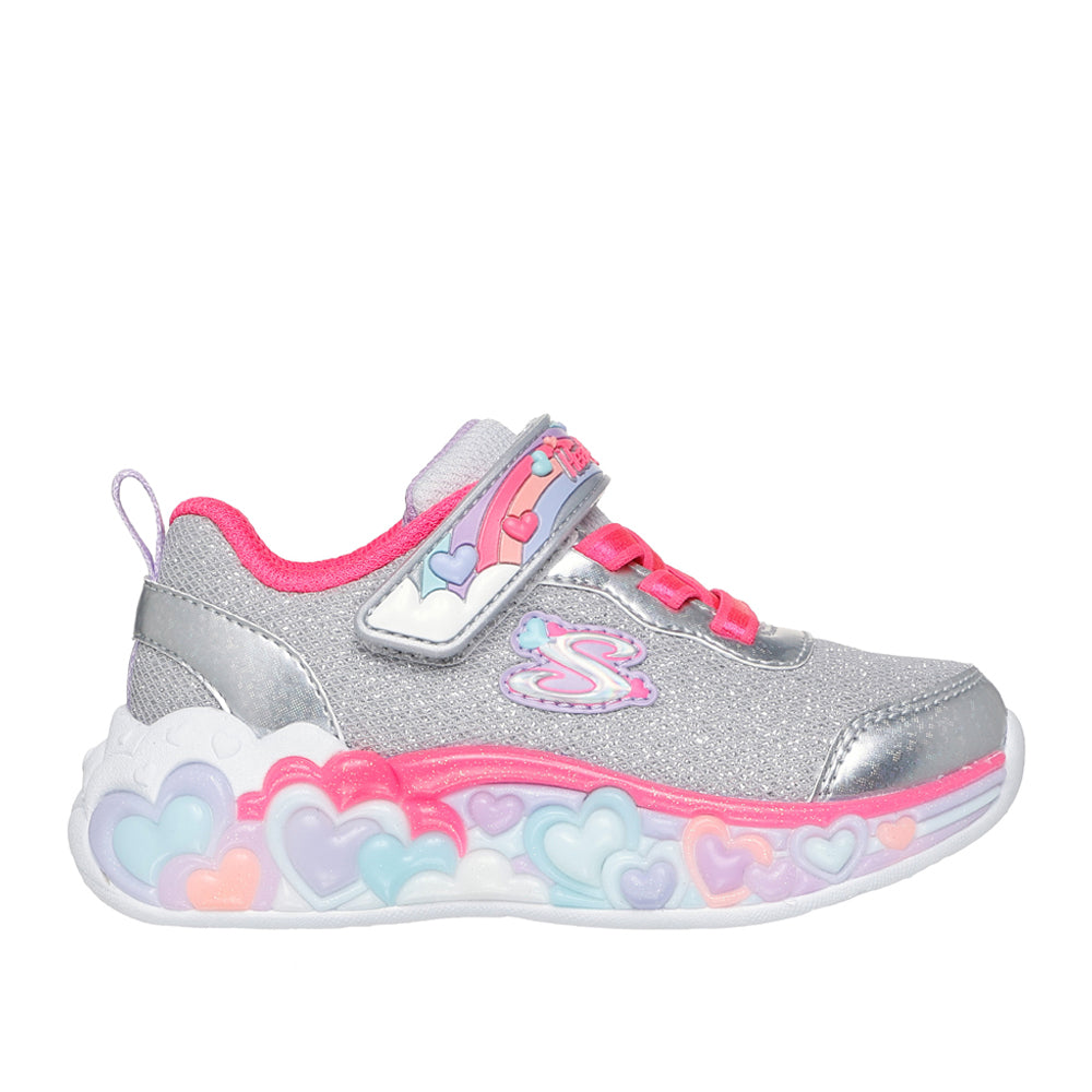 Sneakers Skechers Eternal Heart Lights - Ton of Bimba - Argento