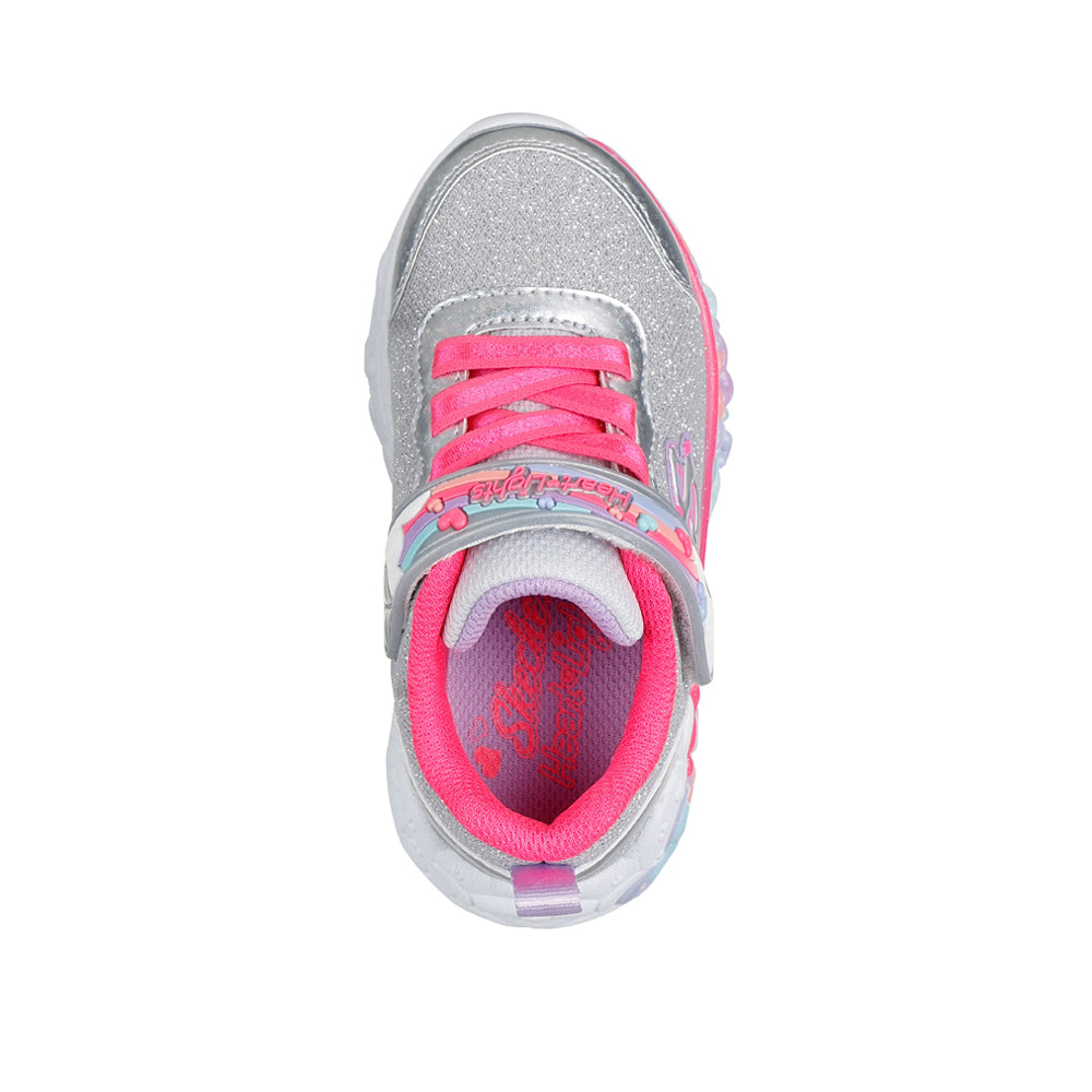 Sneakers Skechers Eternal Heart Lights - Ton of Bimba - Argento