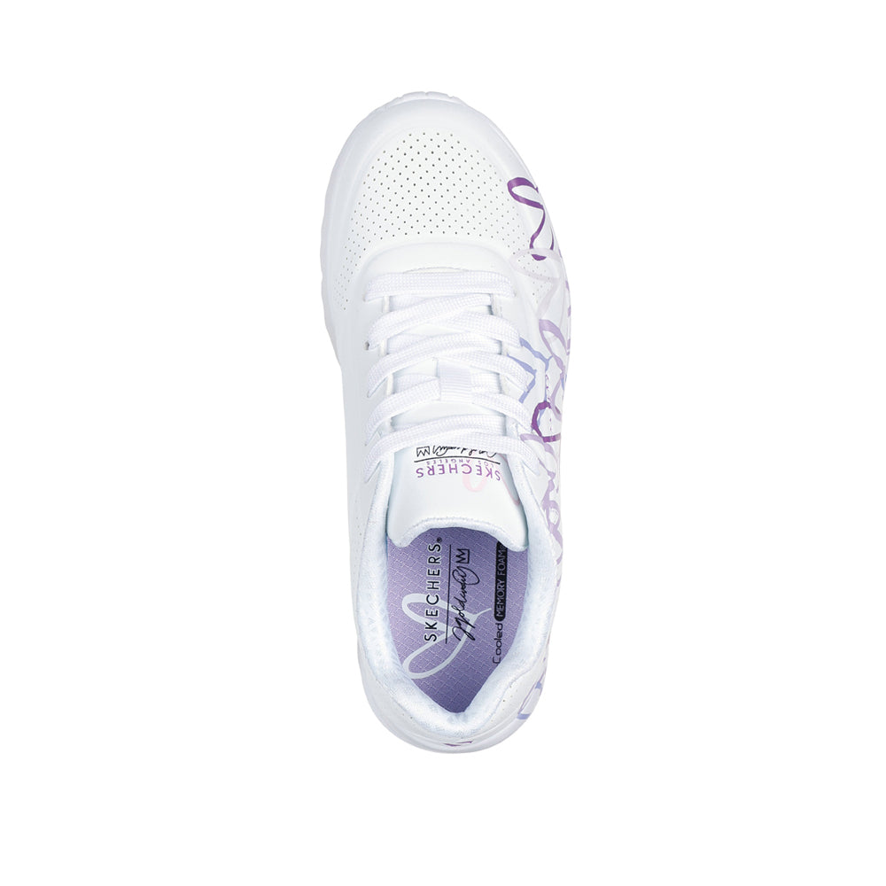 Sneakers Skechers Uno Lite - Spread The Love Bambina - Bianco