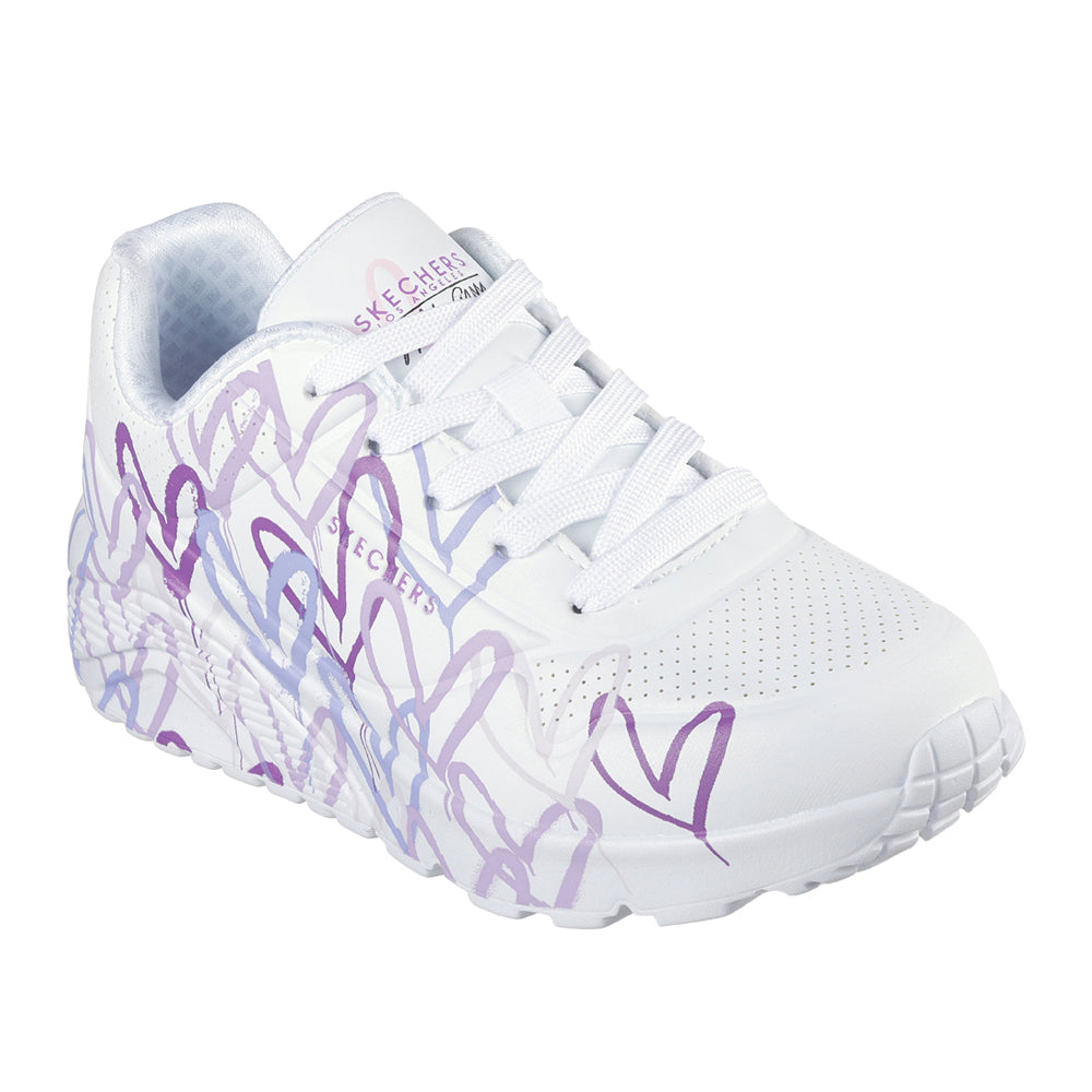 Sneakers Skechers Uno Lite - Spread The Love Bambina - Bianco