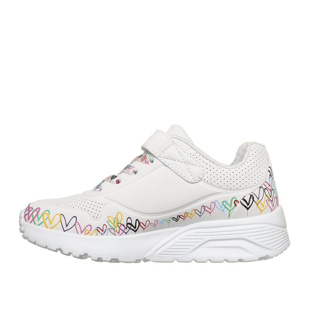 Sneakers Skechers Uno Lite - Heart Craze Bambina - Bianco