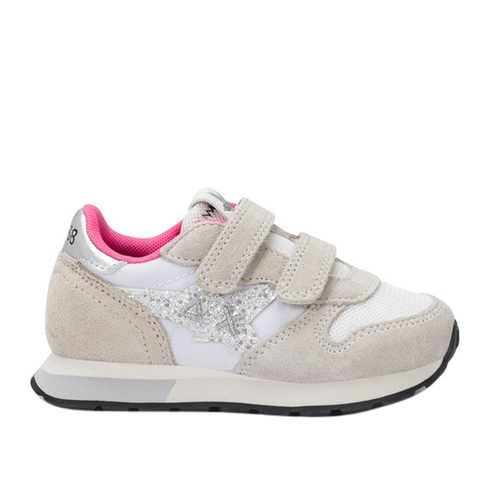 Sneakers Sun68 Stargirl Glitter Logo Bimba - Bianco