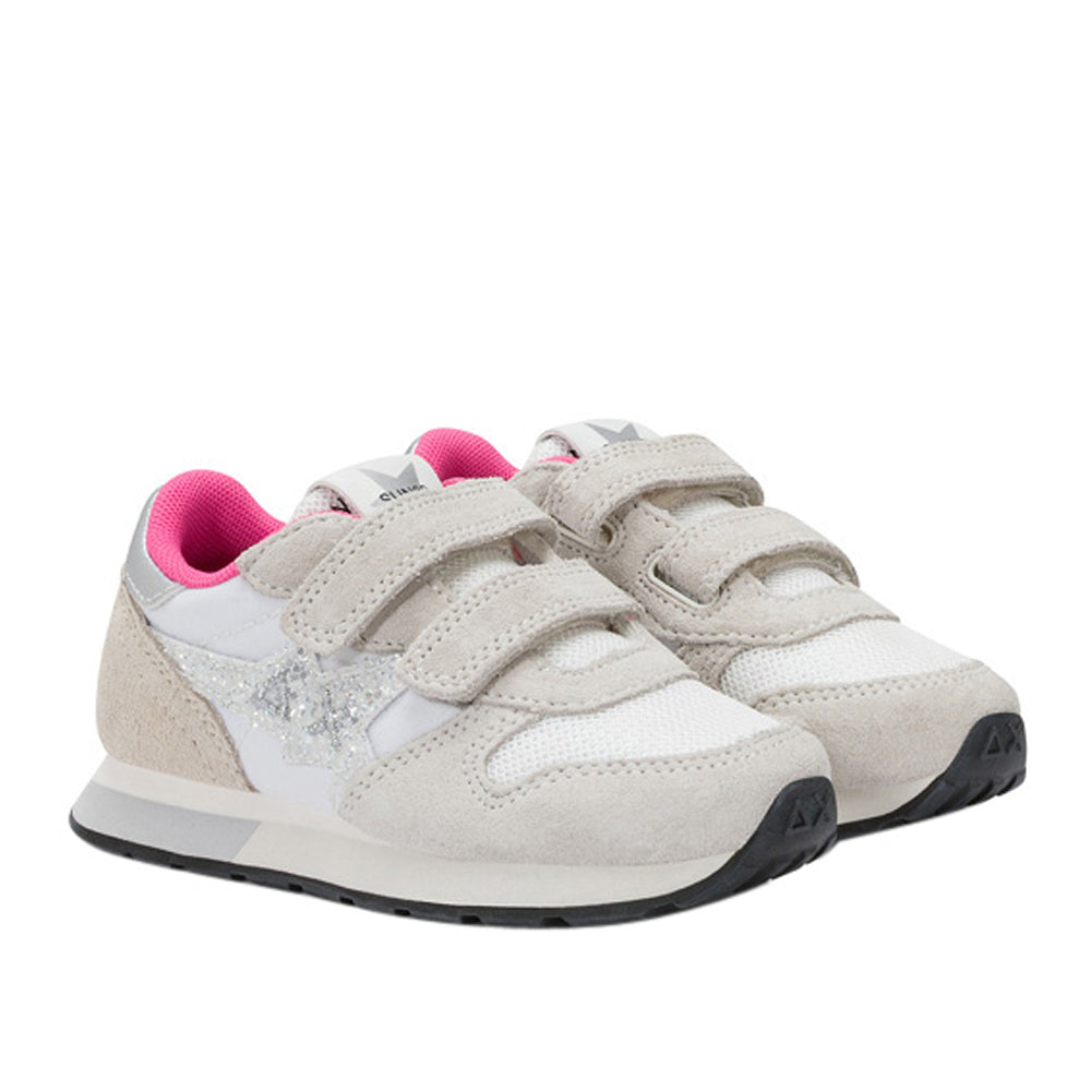 Sneakers Sun68 Stargirl Glitter Logo Bimba - Bianco