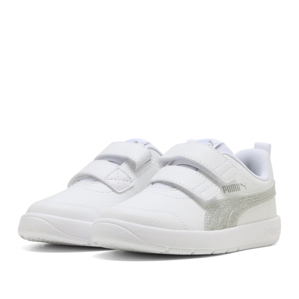 Sneakers Puma Courtflex V3 Glitz V ps Unisex Bambino - Bianco