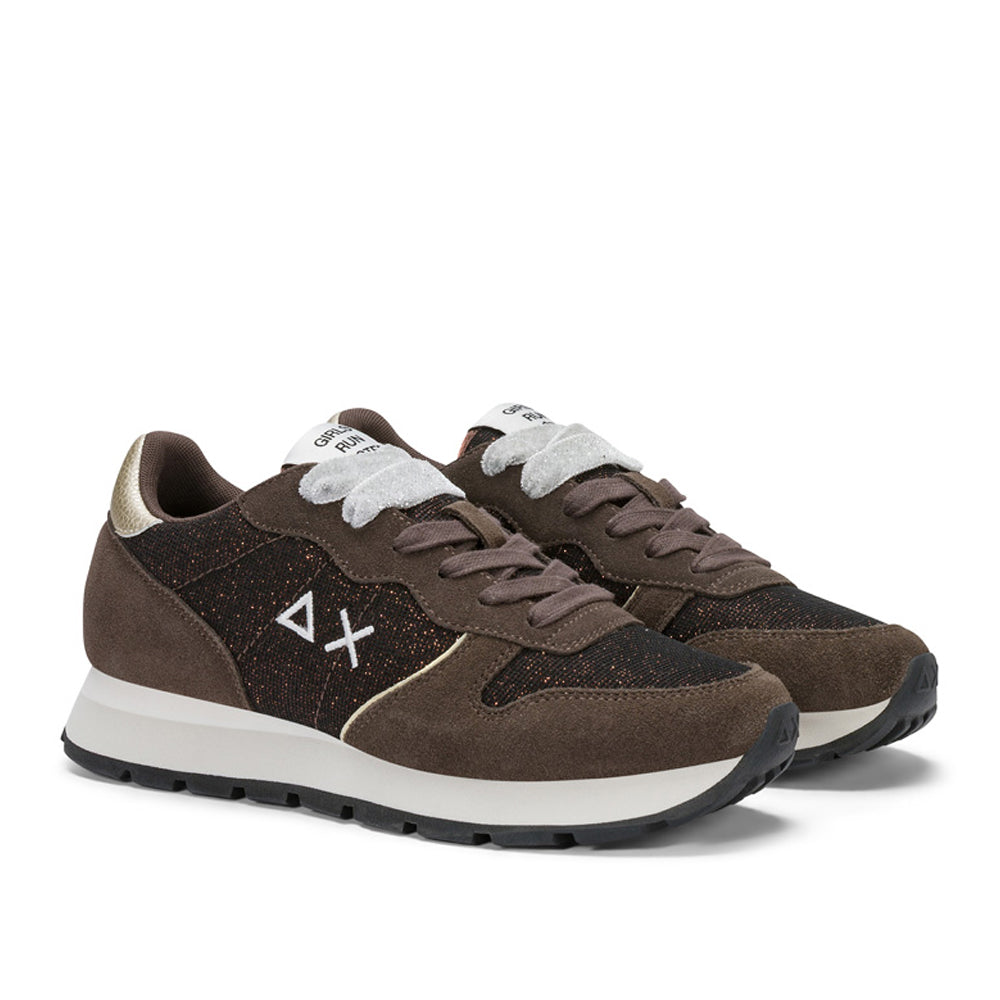 Sneakers Sun68 Ally Glitter Textile Donna - Marrone