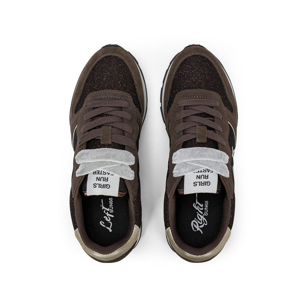 Sneakers Sun68 Ally Glitter Textile Donna - Marrone